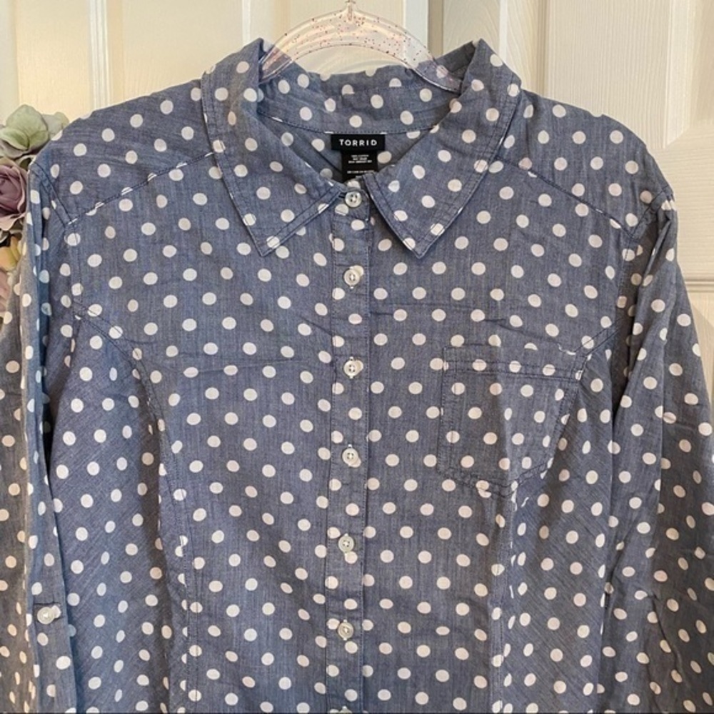Torrid Polka Dots Button Down Shirts - image 2